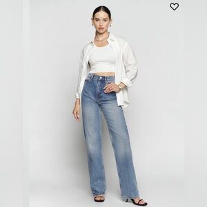 REFORMATION -  Wilder High Rise Wide Leg Jeans Maldives (25)